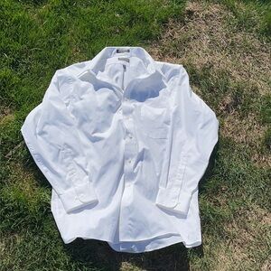 Men's White Dress Shirt formal button down buisness shirt #instant aura